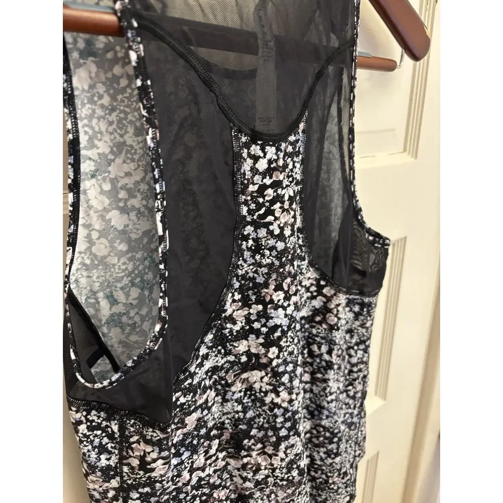 LULULEMON Women's Sculpt Tank II Black Floral Spritz Multi Mesh Panel Size 4 $58